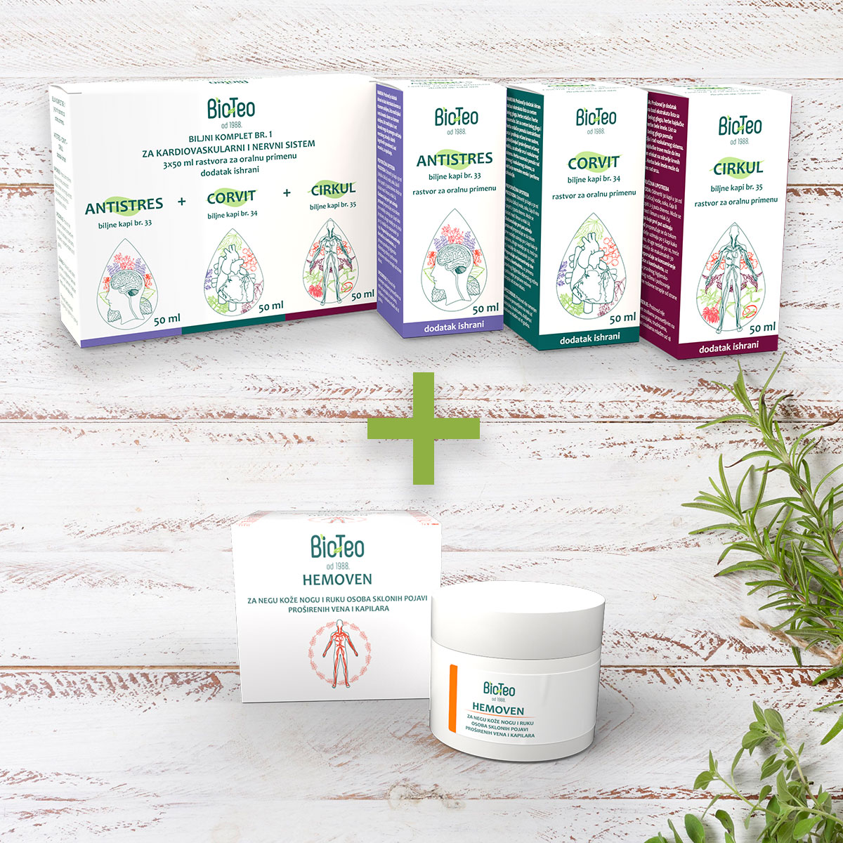 Biljni komplet za kardiovaskularni i nervni sistem i Hemoven